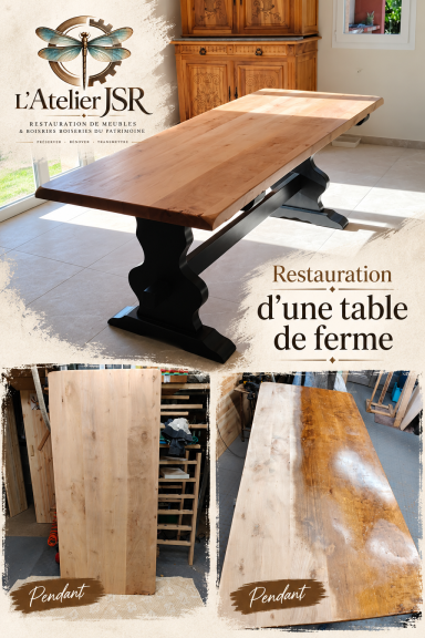 Table de ferme Restauration d'une table de ferme