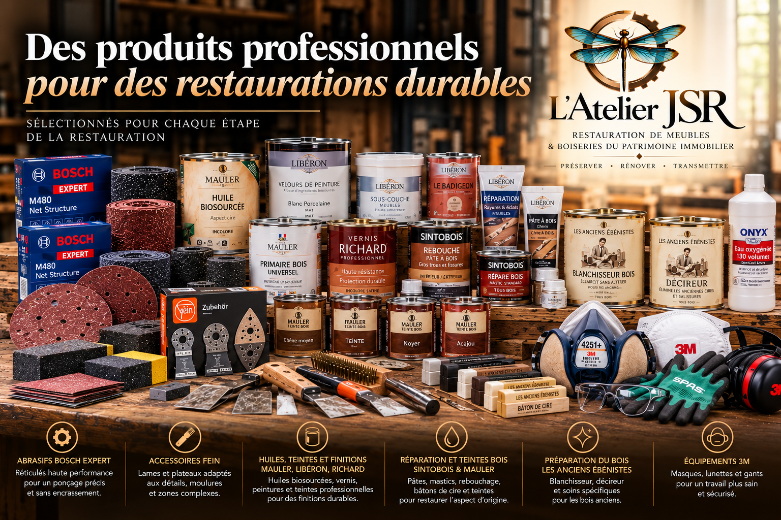 Sélection des produits testés et approuvés par L'Atelier JSR pour des résultats précis