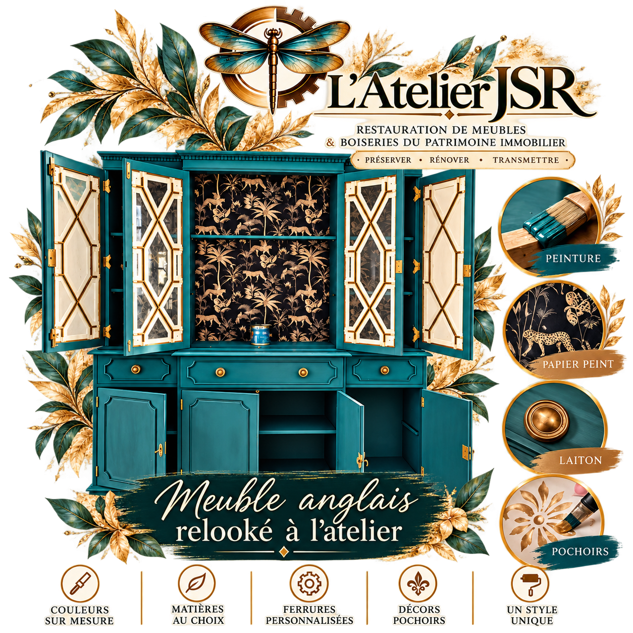 Relooking d'un buffet anglais par L'Atelier JSR