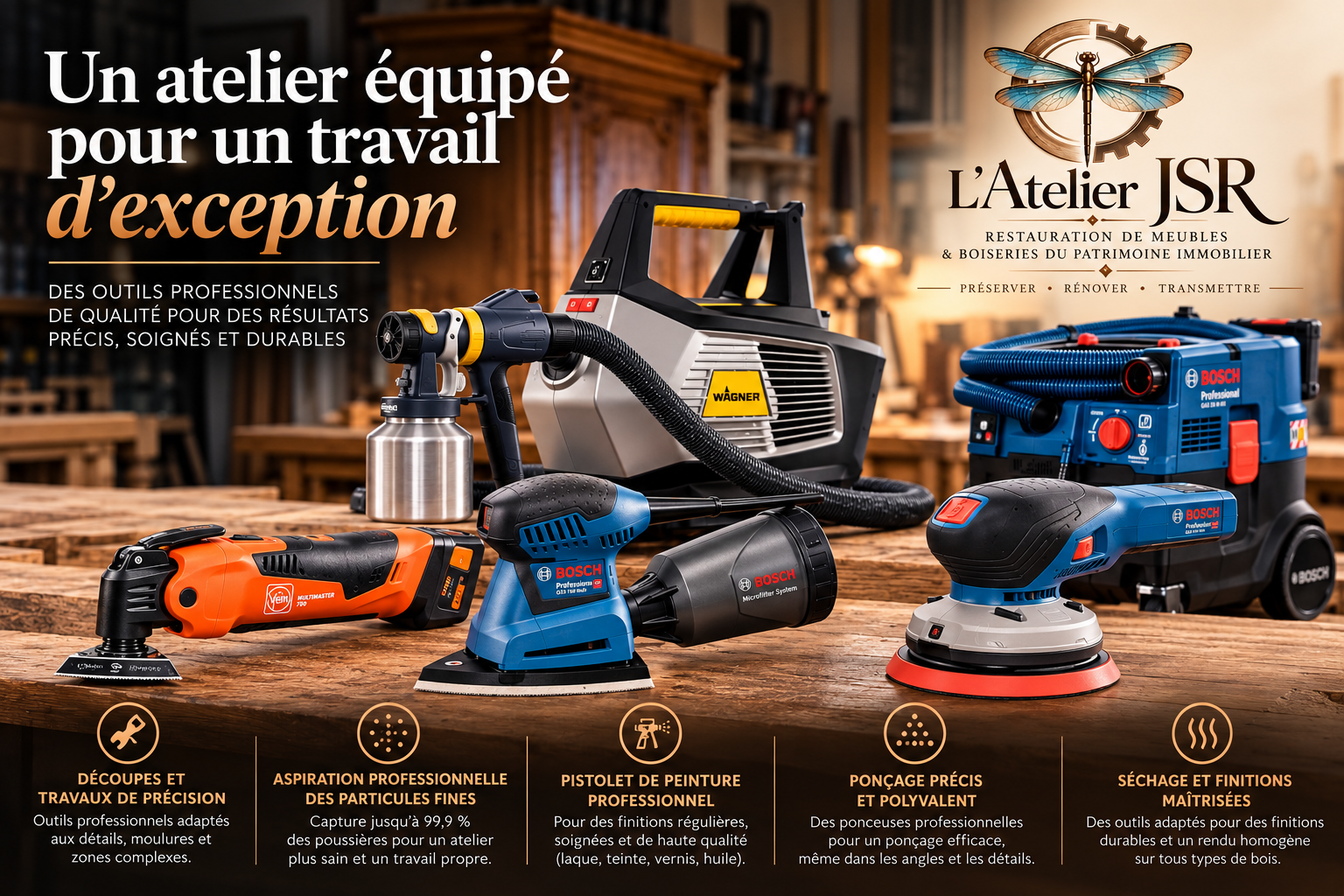 Un atelier équipé pour un travail d'exception